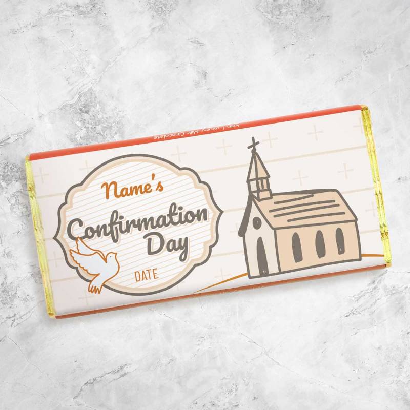 Name's Confirmation Day Church Colours Personalised Chocolate Bar