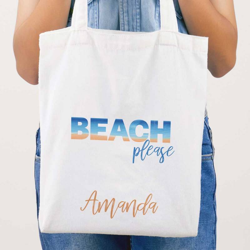 Beach Please Any Message Personalised Tote Bag