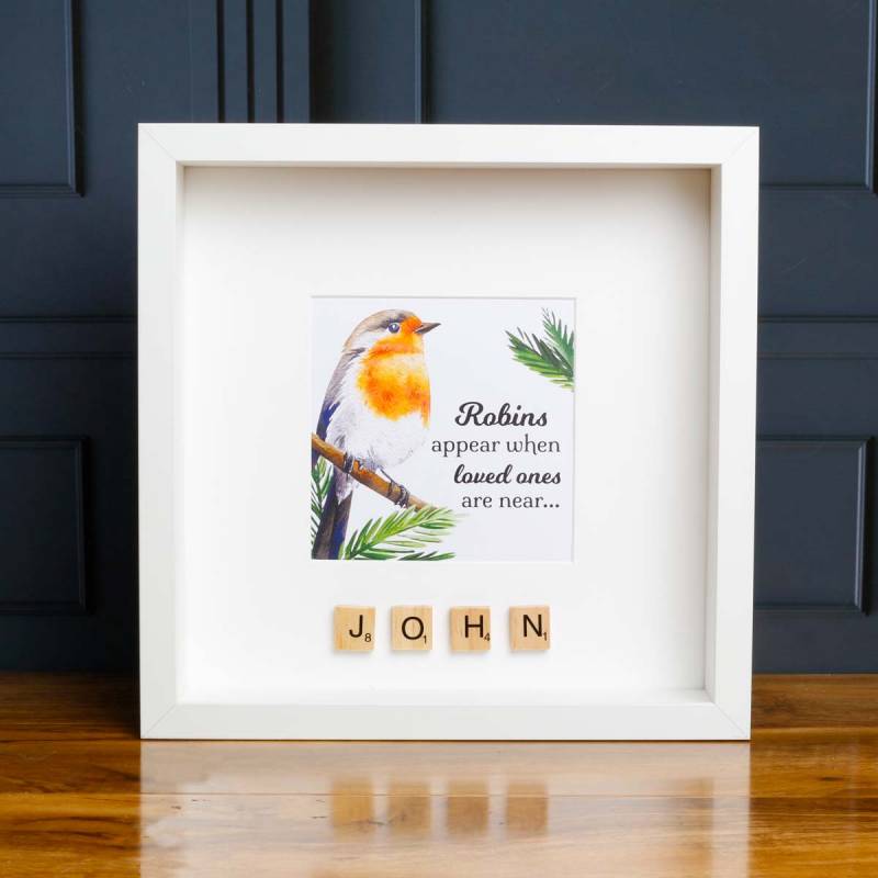 Personalised Robin Mounted Print - Grief is Just Love...