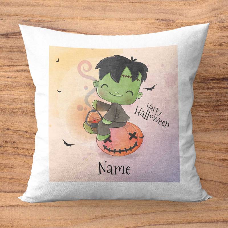 Happy Halloween Frankenstein Personalised Cushion Square