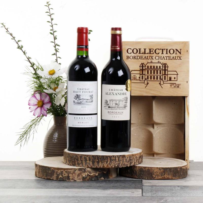 Chateau Collection Bordeaux Double in Wooden Box