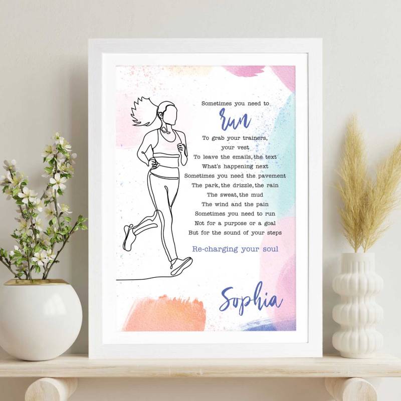 Sometimes You Need to Run Poem, Woman Silhouette - Personalised Poster