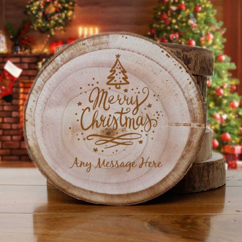 Merry Christmas - Wooden Slice