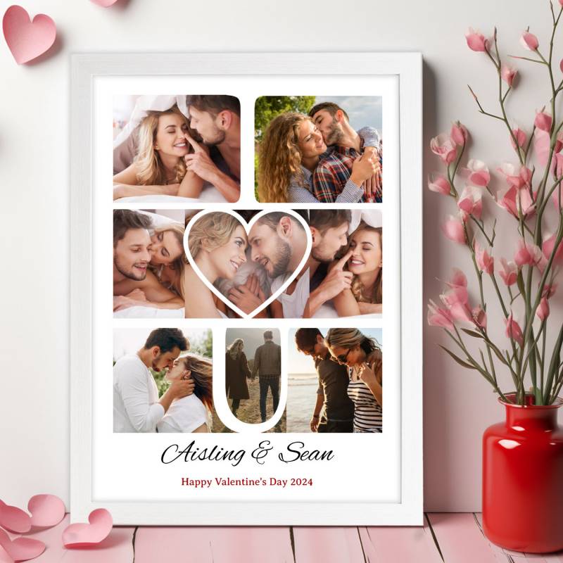 Photo Collage, I Love You - Personalised Poster