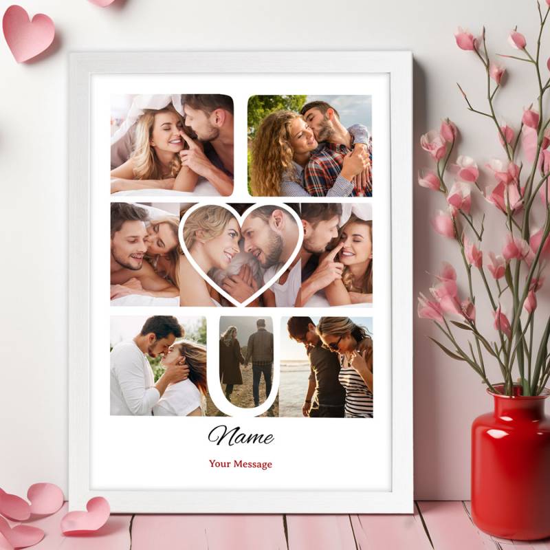 Photo Collage, I Love You - Personalised Poster