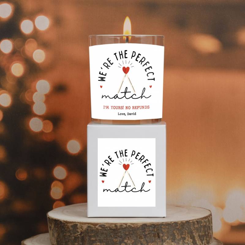 We're the perfect match - Personalised Scented Candle