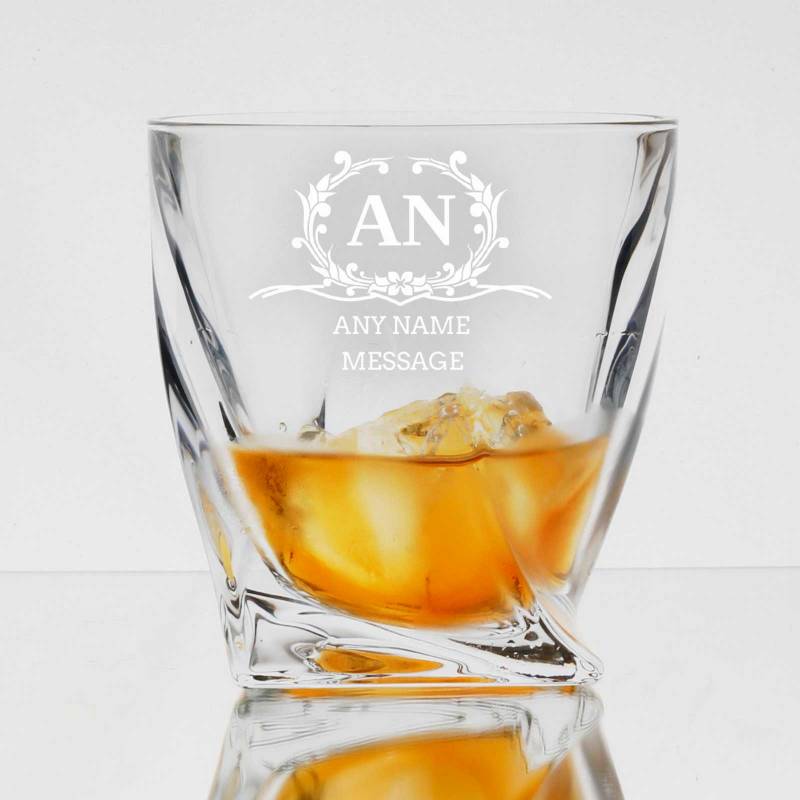 Name & Initials - Personalised Twist Whiskey Glass