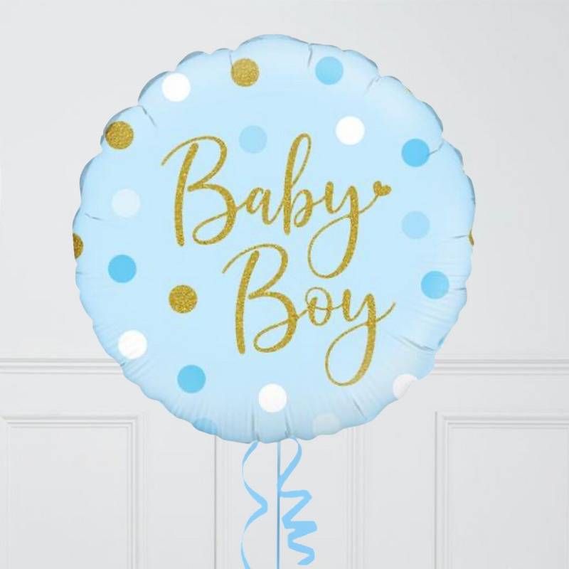 Baby Boy Polka Dots Balloon in a Box