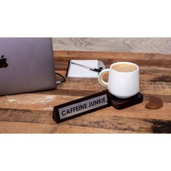 Wooden Desk Sign - Caffeine Junkie