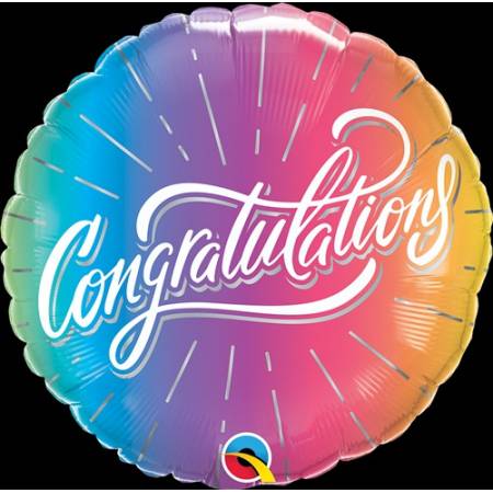 Congratulations Rainbow Balloon in a Box