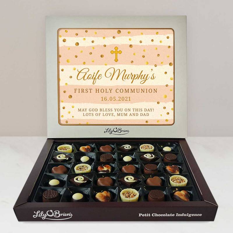 Name's First Holy Communion Confetti Colours - Personalised Chocolate Box 290g
