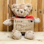 Love You Personalised Post Card & Bear