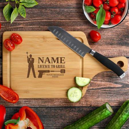 Licence To Grill Engraved Chopping Board (male)