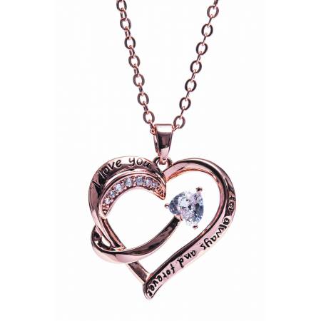 Rose Gold Heart With Diamond Arrow Pendant - Newgrange