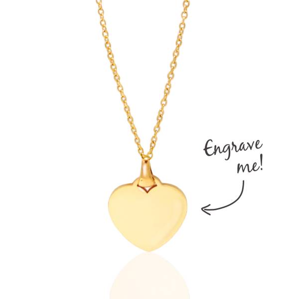Personalised Heart Pendant Engraved Necklace