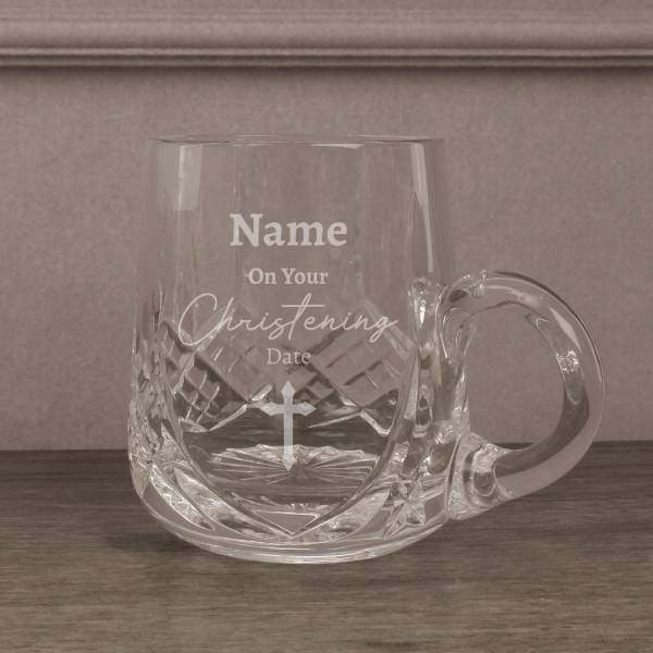 On your Christening Personalised Glass Cup