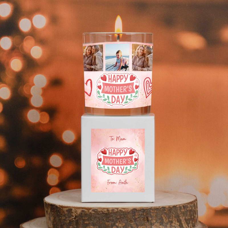 Happy Mother's Day 3 Photos - Personalised Scented Candle