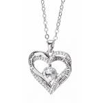 Silver Heart With Stone Pendant - Newgrange