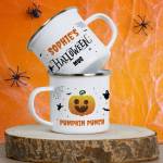 Name's Halloween Mug, Pumpkin Punch - Personalised Enamel Mug