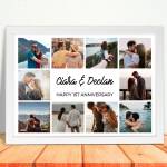 Any Text, Photo Collage (10 Photos) - Personalised Poster