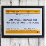 Train Ticket Lost in Beautiful Places Personalised Framed Poster