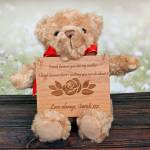 Smile Because You Are My Mother - Wooden Plaque Personalised Teddy Bear