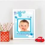 Washing Line Baby Boy Personalised Poster
