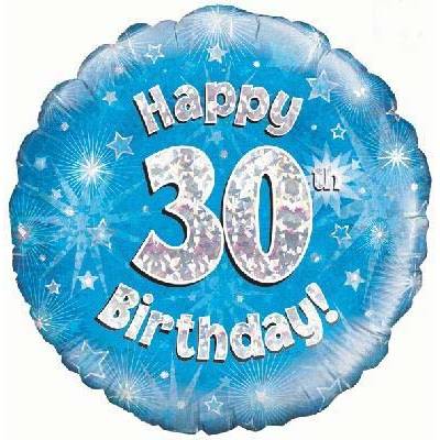Happy 30th Blue Birthday Balloon in a Box