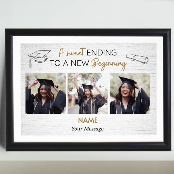 A Sweet Ending To A New Beginning - Graduation Personalised Poster