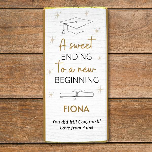 A Sweet Ending to A New Beginning - Personalised Chocolate Bar