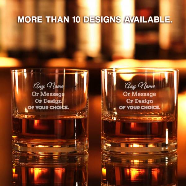 Personalised Set of Two Crystal Whiskey Glasses - Tipperary Crystal Eternity