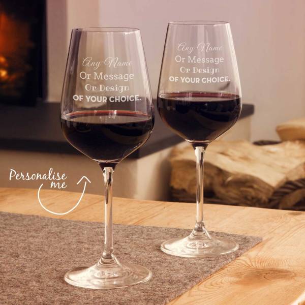 Personalised Set of Two Wine Glasses - Tipperary Crystal Eternity