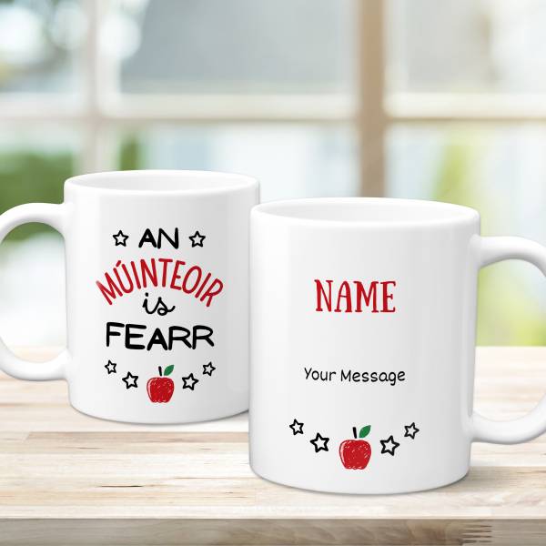 Any Name, An Múinteoir Is Fearr (Best Teacher) - Personalised Mug