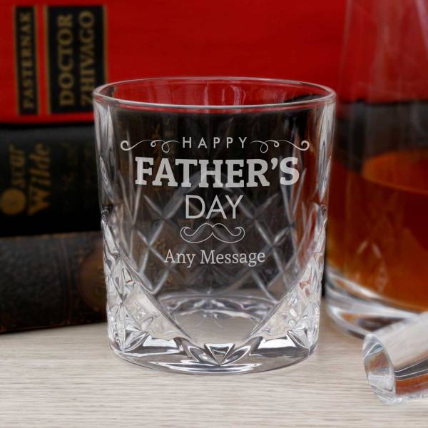 Happy Father's Day - Whiskey Cut-Glass Personalised