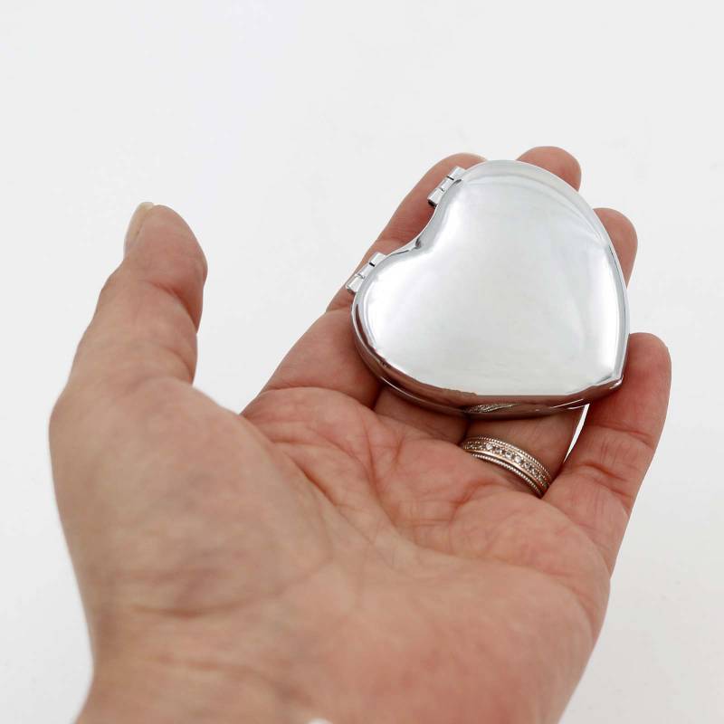 Heart Pocket Mirror - Engraved