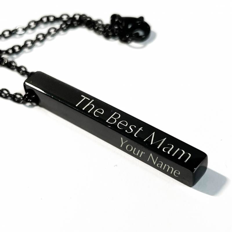 The Best Mam - Personalised 3D Bar Necklace