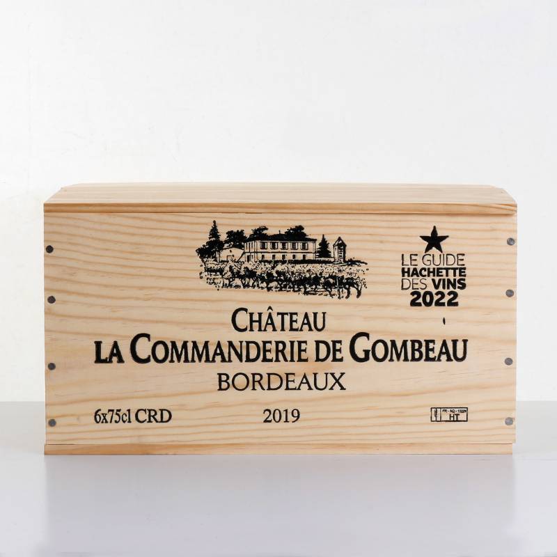 Half Dozen Château La Commanderie de Gombeau Bordeaux in Wooden Crate