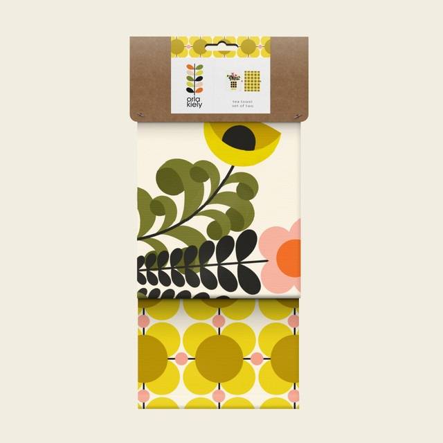 Tipperary Crystal Orla Kiely Set of 2 T-Towels Vase of Flowers