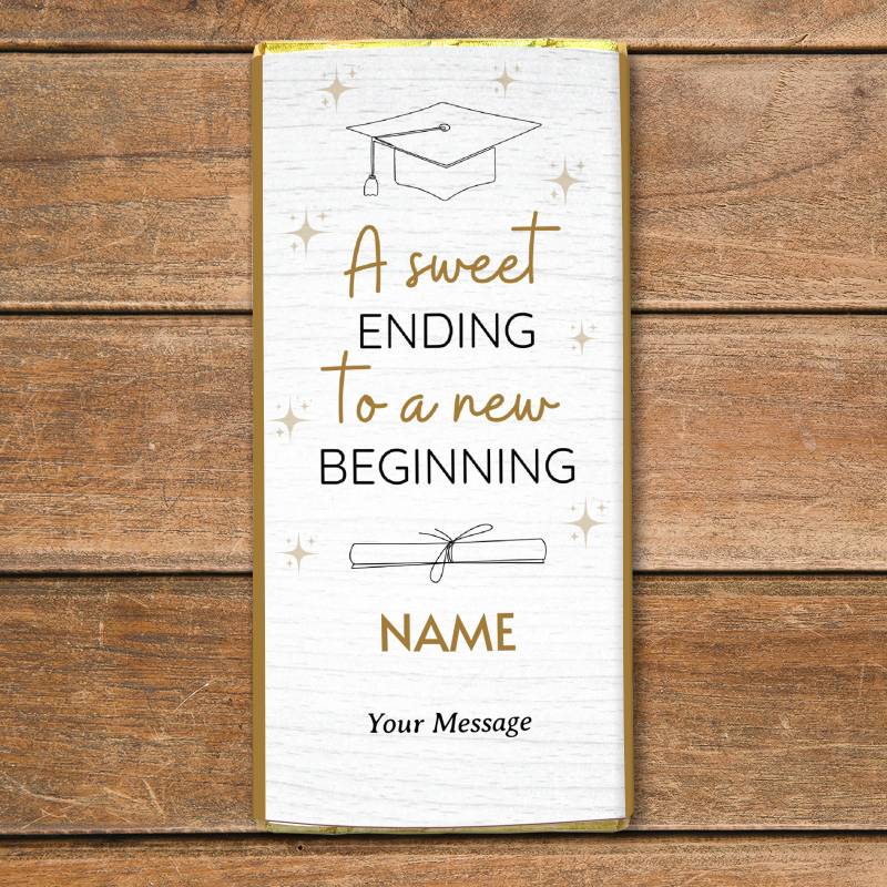 A sweet ending to a new beginning - Personalised Chocolate Bar