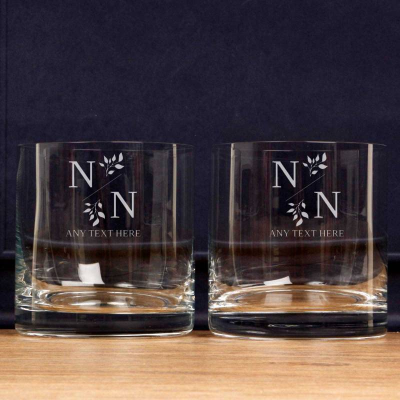 Tipperary Crystal Eternity Set of Two Crystal Whiskey Glasses - Any Message Engraved