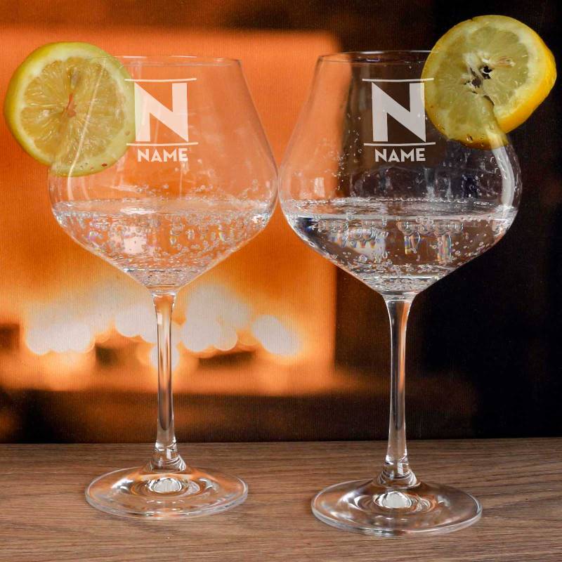 Personalised Set of Two Gin & Tonic Glasses - Tipperary Crystal Eternity