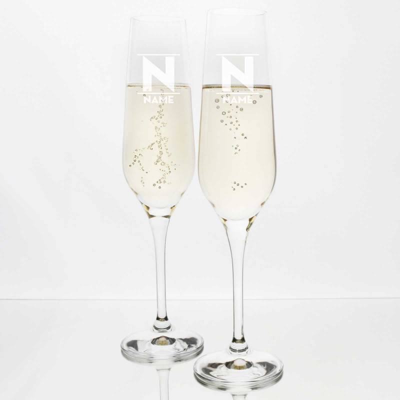 Tipperary Crystal Eternity Set of Two Champagne Glasses - Any Message Engraved