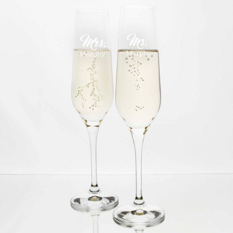 Tipperary Crystal Eternity Set of Two Champagne Glasses - Any Message Engraved