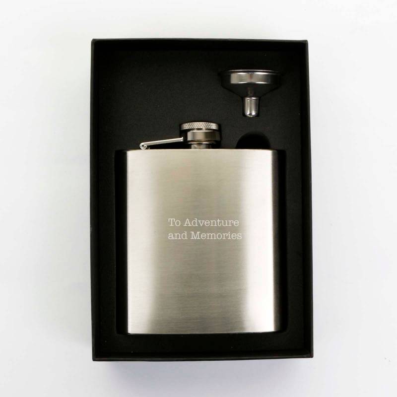 Any Message Personalised Engraved Hip Flask & Funnel