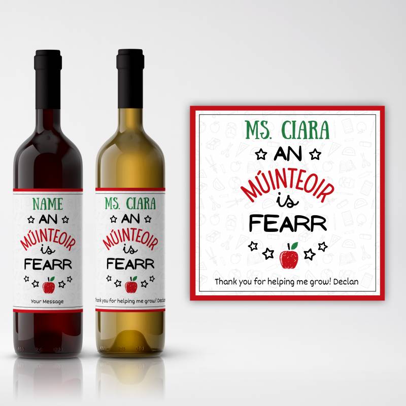 An Múinteoir Is Fearr (Best Teacher) Personalised Wine