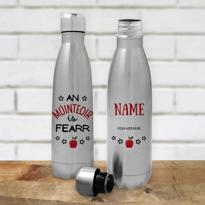 An Múinteoir Is Fearr (Best Teacher) - Personalised Bottle / Flask
