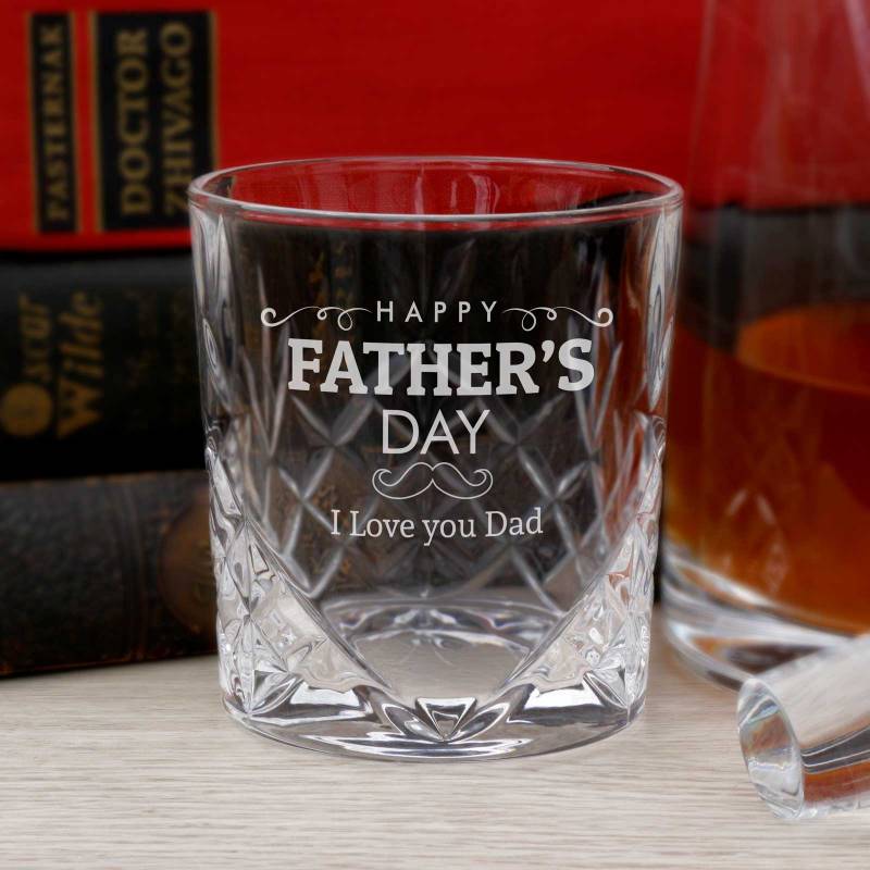 Happy Father's Day - Whiskey Cut-Glass Personalised