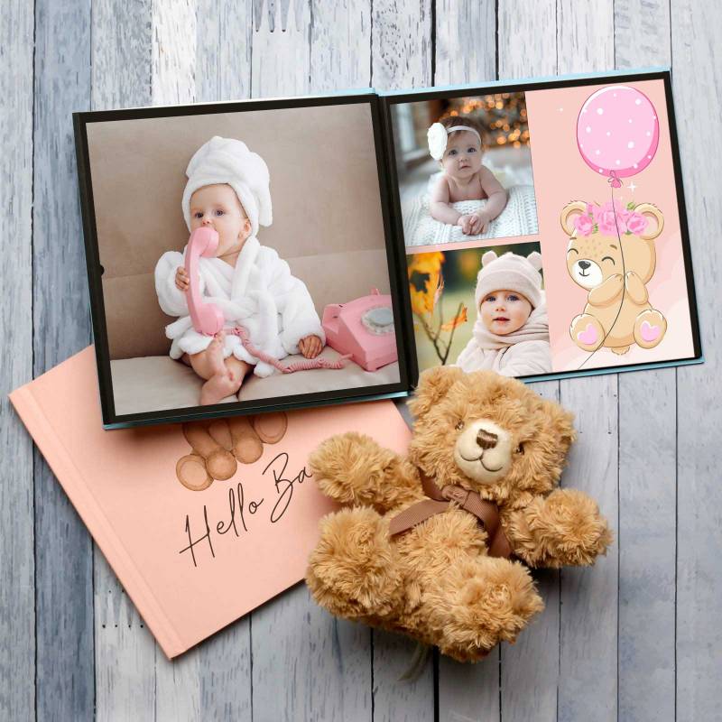 Hello Baby Pink Personalised Photo Book