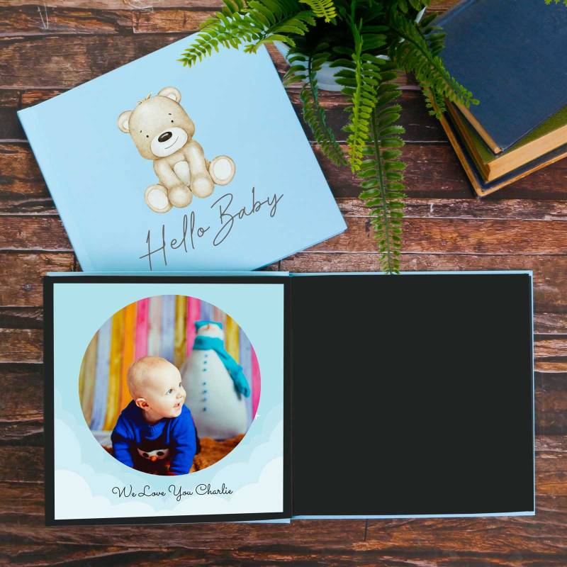 Hello Baby Blue Personalised Photo Book