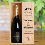 Love Birds Congratulations Personalised Single Champagne Box